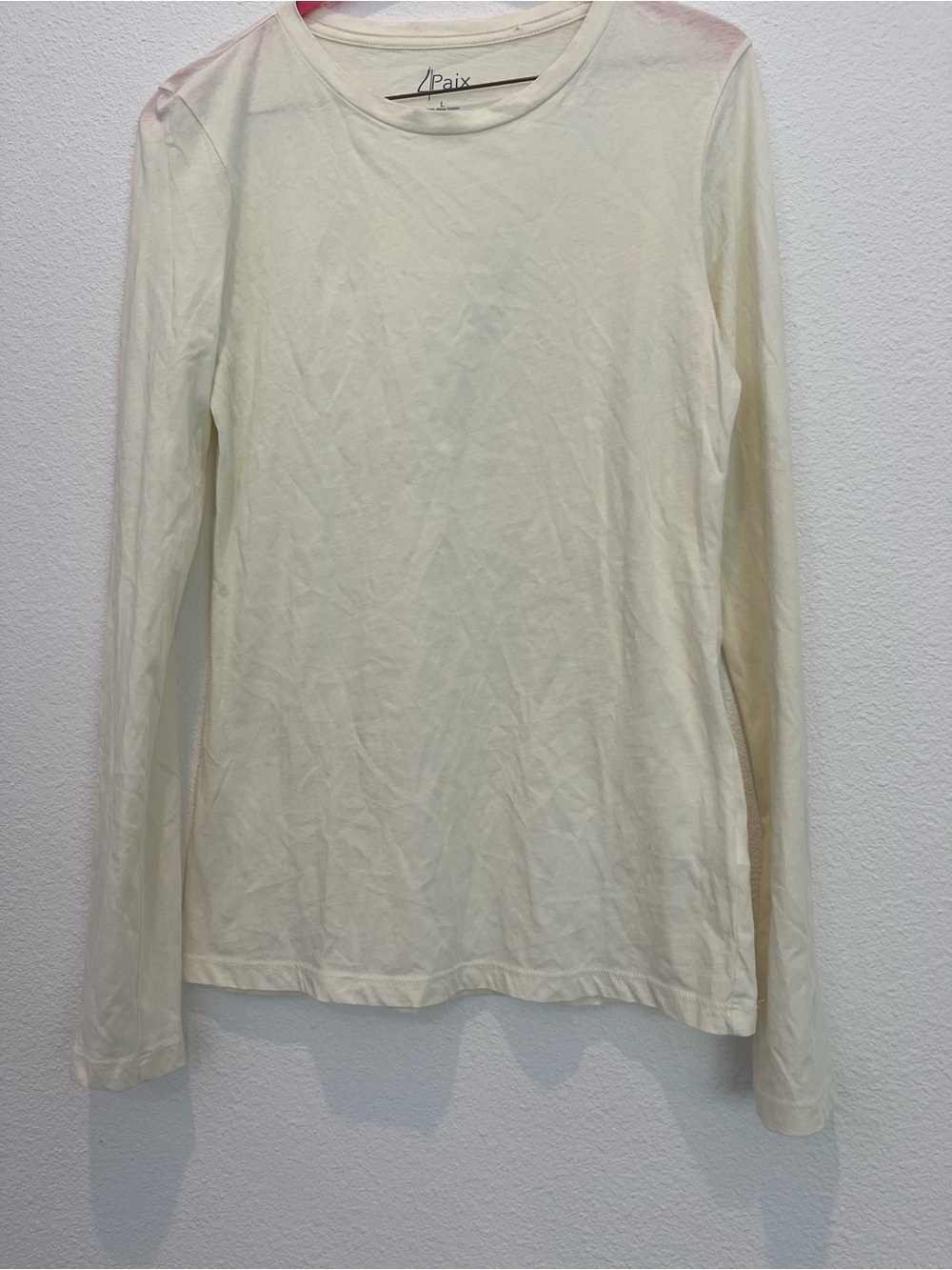 4Paix White Long Sleeve T-shirt Size L